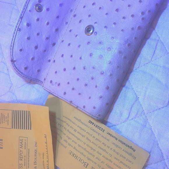 Dooney & Bourke leather snap fold ostrich Pink wallet Clutch purse - Picture 11 of 12